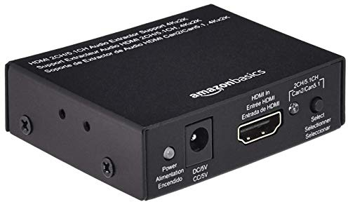 Amazon Basics 4K@30Hz HDMI-zu-HDMI- und Audio-Extractor-Konverter (RCA-Stereo oder Spdif), schwarz