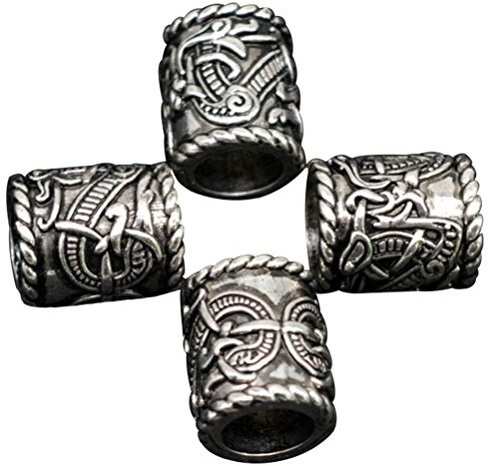 SevenMy Norse Viking Bart Perlen Haar Charms Antik Armband Schmuck Silber DIY Dekoration für Bärte