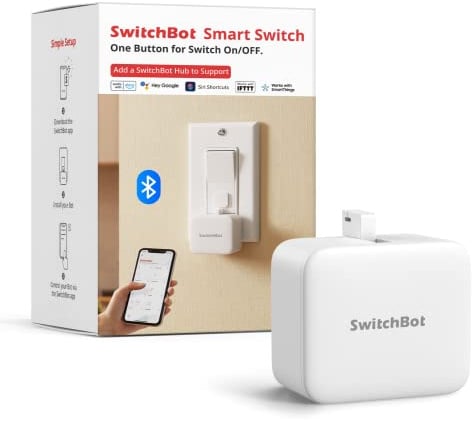 SwitchBot Smart Bluetooth Switch Toggle - Machen Sie Schalter intelligent, App- und Timer-Steuerung, fügen Sie SwitchBot Hub Mini hinzu, um es mit Alexa, Google Home und IFTTT Kompatibel zu Machen