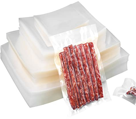 200 Stück Vakuumierbeutel 10x15/15x20/20x25/20x30, Gefrierbeutel, Sous Vide Beutel, BPA-Frei, Eingeprägte Luftrillen, für alle Vakuumierer & Lebensmittel Vakuumiergerät, für Gemüse, Fleisch etc