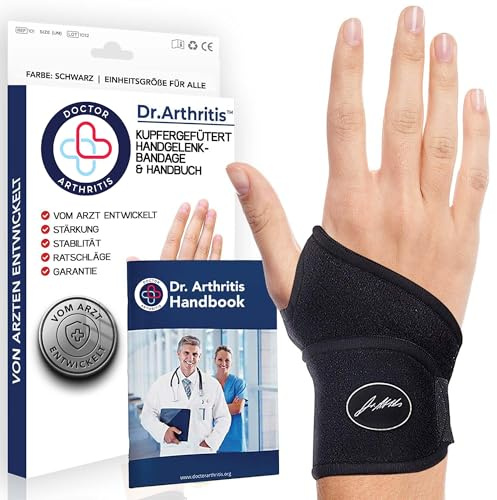 Von Ärzten Entworfen, Leichte Handgelenk Bandagen, Handgelenkstütze, Sehnenscheidenentzündung Handgelenkbandage, Karpaltunnel Schiene, Handbandage Rechts und Links, Schwarz, Einzelpackung