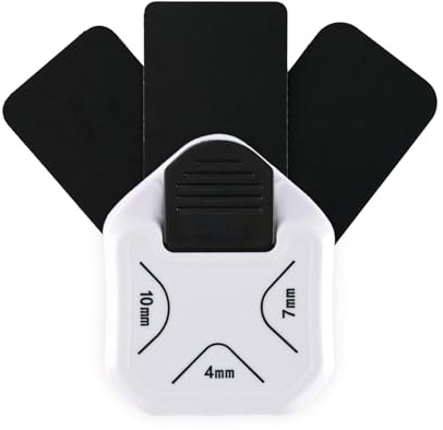 Paperfuel 3-in-1 Eckenstanzer, 3 Größen, zum Erstellen von Labels, Etiketten, mit Eckiger Oberkante, Motivstanzer zum Basteln mit Papier, Karten gestalten und Geschenke verpacken, Black/White