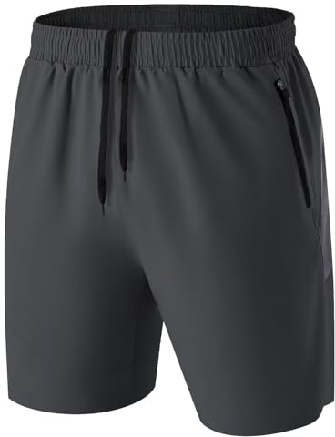 HMIYA Sporthose Herren Kurz mit Reißverschlusstasche | Atmungsaktiv Sport Shorts mit Reißverschluss,Leichte Kurze Hose Schnelltrocknend,Ideal für Laufen,Fitness und Freizeit