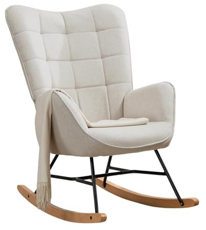 MEUBLE COSY Schaukelstuhl Relaxstuhl Schaukelsessel Sessel Stuhl Wohnzimmersessel Relax Lounge mit gepolsterter Sitzfläche, 68x87x98cm
