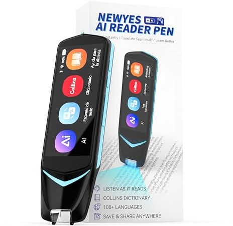 NEWYES Übersetzungs Stift Scannen,Übersetzer mit Sprachausgabe,Scannerstift zur Dateneingabe,OCR Lesestift mit Text to Speech,Foto Übersetzer,112 Sprachen