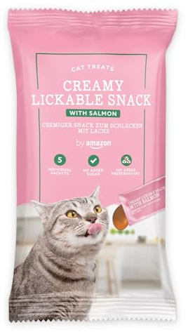 by Amazon Leckbarer Snack für Katzen, Lachs, 5 x 15 g, 75 g