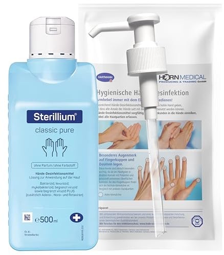 Horn Medical Dosierpumpe mit Sterillium Classic PURE Händedesinfektionsmittel (1 x 500 ml)