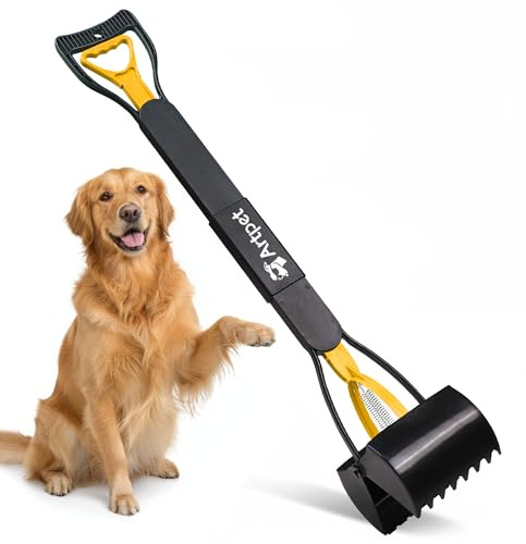 Artpet Hundekotsammler mit langem Griff – Faltbare Hundekotschaufel, Kein Bücken, Für Gras, Erde, Sand & Kies, Einfach zu Reinigen