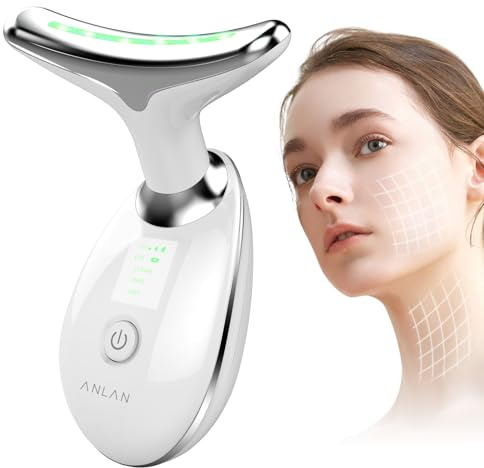 Gesichtsmassagegerät, ANLAN Gesicht Schönheit Gerät mit 3 Modi für Gesichtsmassage, 45℃ Beauty Gesichtsgerät für Gesichtspflege & Hautkomfort, Massagegerät Gesicht für Damen und Herren