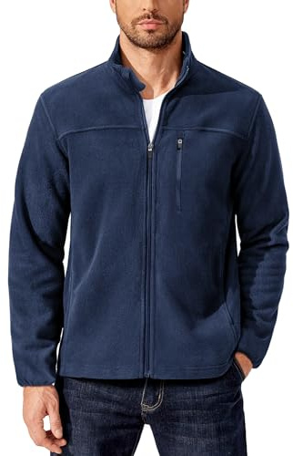 PINSPARK Fleecejacke Herren Full Zip Winterjacke mit Mehrere Taschen | Fleece Jacke Herbst Übergangsjacke Outdoor Leichte Strickjacke für Wandern Laufen Freizeit, S-3XL