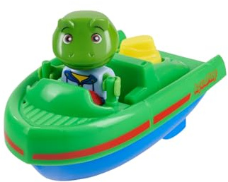 AquaPlay Sportboot mit Aufziehmotor - selbstfahrendes Spielboot, batterielos, Robustes Aufzieh-System, Wasserspielzeug Badewanne Pool Strand, Blau Grün, ab 2 Jahre