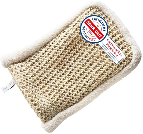 Sarenius Sisal Massagehandschuh Peeling, rau & weich, Made in Italy | 50% Sisal, 50% Baumwolle · für Dusche, Sauna & Trockenmassage · ideal als Geschenk