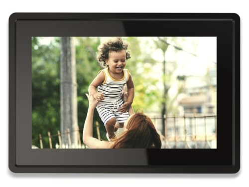 Denver Digitaler Bilderrahmen 10,1 Zoll WLAN Frameo, 16 GB, Schwarz | Elektronischer Bilderrahmen, IPS-Touchscreen, Frameo App, digitaler Kalender, 16 GB, Schwarz