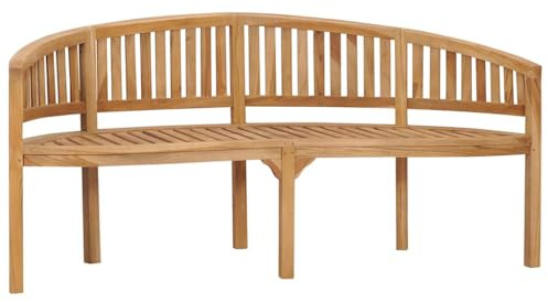 vidaXL Bananenbank Teak Massiv 180 cm