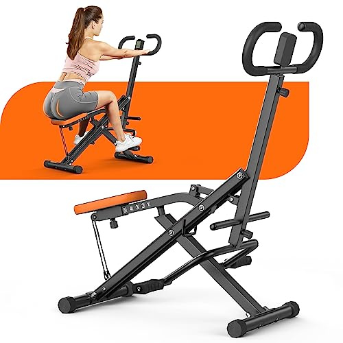 Dskeuzeew Squat Machine Faltbare Kniebeugenmaschine Heimtrainer Fitnessgeräte Kniebeugen mit Widerstandsband Bauchtrainer Fitnessgeräte Trainingsgeräte für Bauch Arme Beine Rücken Squat Max 165KG