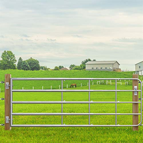VOSS.farming Weidetor verstellbar, verzinkt Weidezauntor für stufenloses ausziehen, Paddock, Weide, Gatter, inklusive Montageset mit Riegelverschluss