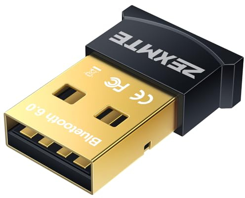 ZEXMTE USB Bluetooth Adapter für PC 6.0 Bluetooth Dongle Receiver Transmitter Plug-and-Play für Desktop, Laptop, Maus, Tastatur, Headsets, Lautsprecher Unterstützung Windows 11/10/8.1/7