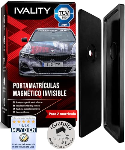 IVALITY® Magnetischer Kennzeichenhalter rahmenlos | Mit TÜV und Diebstahlschutz