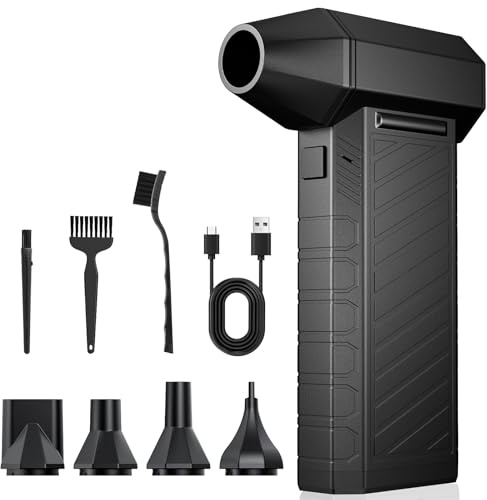 Elektrische Staubgebläse, Druckluftspray für PC Reinigungsset, 8000mAh Akku | 3-Gang 150000 U/min Electric Compressed Air Duster, USB Wiederaufladbar Staubbläser für Laptop,Tastatur,Auto,Sofa