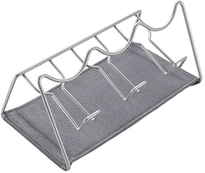 Metaltex Sodatex 3 Flaschenhalter für 3 Flaschen mit Deckelhalter und Auffangtuch, Grau