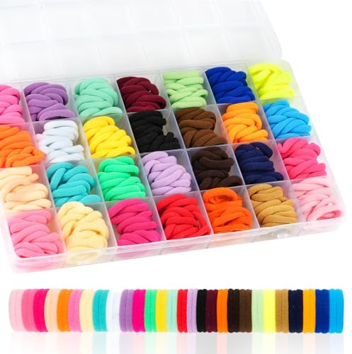 364 Stück Haargummis Mädchen, 28 Farben Haargummis Klein | Nahtlose Mini Baby Haargummi, Bunte Zopfgummis Mädchen für Baby Kinder