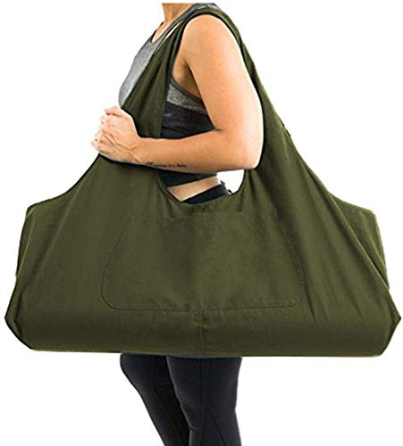 Namvo Große Tasche für Yogamatte, Mehrzweck-Turnbeutel mit Seitentasche, Tragetasche Passend für die Meisten Matten, Armeegrün