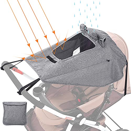 GeeRic Sonnensegel Kinderwagen mit UV Schutz 50+ Universal Staubdicht/Winddicht Sonnendach für Kinderwagen und Buggy