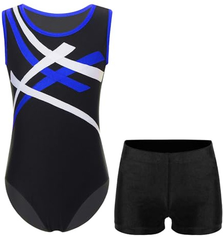 Yruioon Jungen Turnanzug Gymnastikanzug Ärmellos Ballettanzug mit Shorts Kinder Ballett Trikot Gymnastik Leotard Turnen Akrobatik Anzug