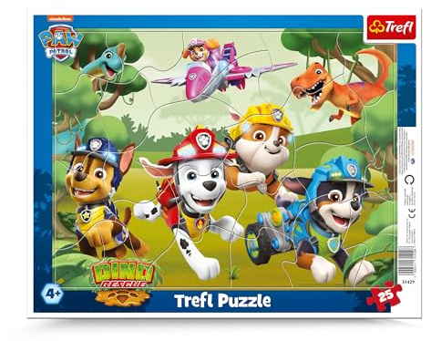 Trefl - Rahmenpuzzles 25 Teile, Tolle Kunststücke von Hunden, Paw Patrol, | Puzzle für Kleinkinder, 25 große Teile, Rahmen und stabile Unterlage, Puzzle mit Märchenfiguren, hohe Qualität