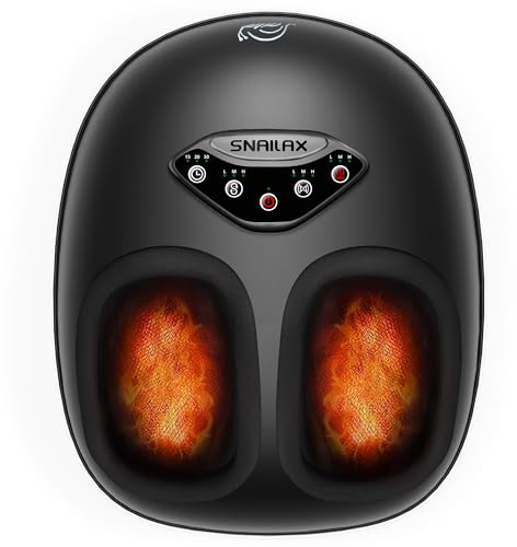 Snailax Fußmassagegerät mit Wärme Kompression Knetenmassage, EU Größe 36-48 | Shiatsu Fussmassagegerät Elektrisch mit waschbare Innenbezüge, Zehenmassage, Fußwärmer Geschenke für Frauen Männer, Größe 48