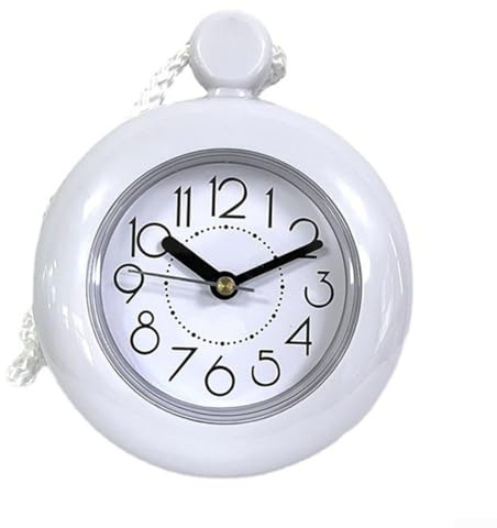 Wasserdichte Duschuhr für Badezimmer, Baduhr, Hängeuhr für Schlafzimmer, Doppelnutzung, analoge Quarzuhr, Doppelzweck-Hängehalterung, Durchmesser 11,5 cm