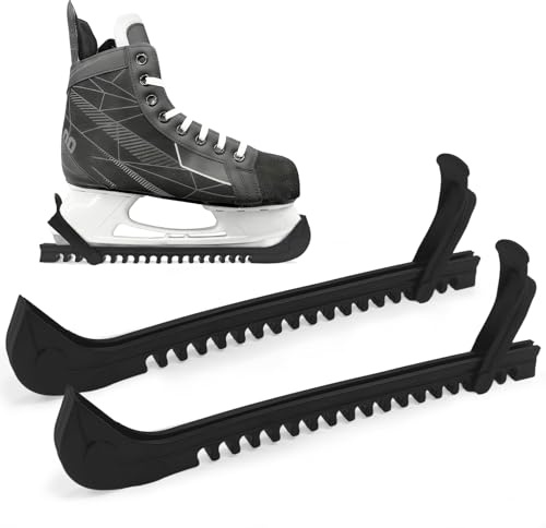 Feruchun 1 Paar Kufenschoner Schlittschuhe,Verstellbarer Schlittschuhschutz für Eiskunstlauf Eishockey,Schlittschuh Schoner für Erwachsene Kinder (Schwarz)