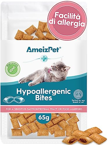 AmeizPet Katzen Leckerlies Hypoallergen für Katze, Hypoallergen Leckerli Für Katzen Und Für Wählerische Katzen Und Katzen Mit Allergien, Besonders Gut Verträglicher Und Leckerer Snack, 65 g (2.3 oz)