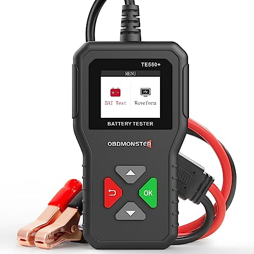 OBDMONSTER TE550+ Autobatterietester 6V 12V 24V, Batterietester Display LED, 100-2000CCA 2-220Ah Digitale Test Strumento per Auto Barca Camion ATV, SUV Moto Tosaerba etc