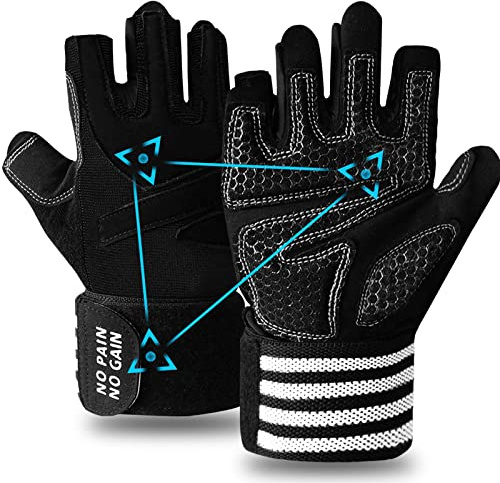 FINGER TEN Fitness Handschuhe Handgelenkschutz Trainingshandschuhe Herren Kraftsport Fitnesshandschuhe Halb Vollfinger Sporthandschuhe, für Gewichtheben Bodybuilding Gym Training