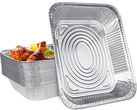 SENENQU 30 Stück Grill Aluschalen Groß 3500ML, Grillschalen Aluminium 32,5 x 26 x 6 cm, Einweg Aluminiumfolie Schalen Für Barbecue Das Kochen Grillen Küche Restaurierung