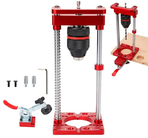 Bohrständer, Bohrmaschinenständer mit Bohrfutter & Fester Klemme, Tragbare Standbohrmaschine für 1,5-13 mm Bohrmaschinen