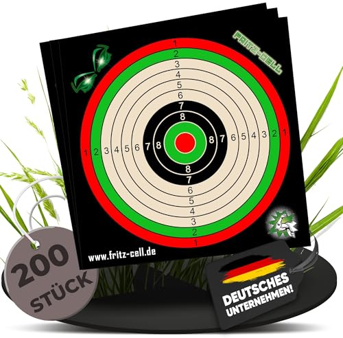 200 Zielscheiben 17x17 cm für Fritz-Cell Luftgewehr Luftpistole Airsoft und Kugelfang