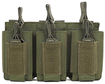 DONGKER Taktische Magazintasche, Molle Triple Open Top Magazinbeutel Mag Pouch für M4, M16 G 1911 92 Magazine