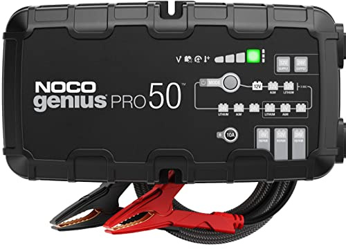 NOCO GENIUSPRO50, 50A Profi-Batterieladegerät — 6V/12V/24V Stromversorgung & Entsulfator — Für AGM, Lithium (LiFePO4) & Start-Stopp-Batterien
