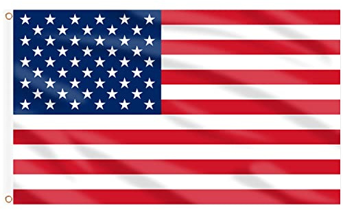 AhfuLife USA Flagge 90 x 150 cm für Deko 2026 WM, 1 Stück Amerika Fahne Leuchtenden Farben mit Messing-Ösen für Deko USA 250 Jahre 4. Juli Hausgarten Party Bar