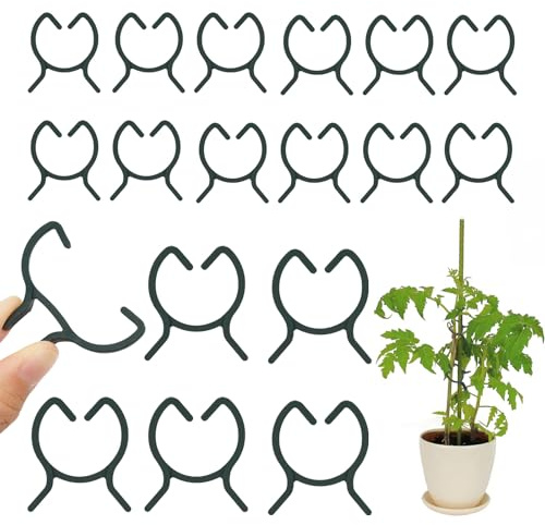 KINGLAKE 200 Stück Pflanzenclips Pflanzenklammern, Tomatenclips, Pflanzen Clips, Tomaten Befestigung Clips, Pflanzenringe Blumenklammern Rankhilfe Klammern für Pflanzen (M +L)