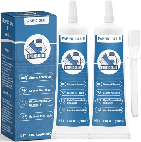 INNOVAYOU 120ml Textilkleber, Transparent Weich Keine Nähte Erforderlich, Textilkleber Waschmaschinenfest für Baumwolle, Leder, Flanell, Denim und Polyester