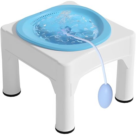 Sitzbad mit Hocker & Spülung Bidet Einsatz für Hämorrhoiden Wochenbettpflege Schwangere und ältere Menschen, Tragbares Sitzbadewanne Aufhängbar Abnehmbar Sitzbadewanne
