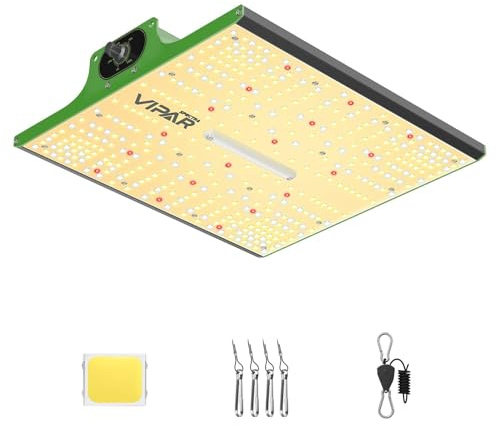 VIPARSPECTRA P600 LED Grow Lampe, 2024 Pflanzenlampe Led Vollspektrum, Pflanzenlampen LED Grow Light, Dimmen 0%-100% für Gewächshaus Zimmerpflanzen Sämling Gemüse Blüte für Growzelt 60x60cm 40x40cm