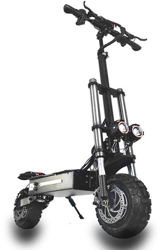 HWWH S3 Elektro Roller Erwachsene E Scooter Offroad Elektroroller Klappbar 11Zoll All Terrain Vakuumreifen Doppelmotor 60V 38Ah Li-Akku Max Reichweite 100 KM