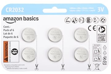 Amazon Basics CR2032 Lithium-Knopfzellenbatterie, langanhaltende Leistung, frei von Quecksilber, 3 V, 6 Stück