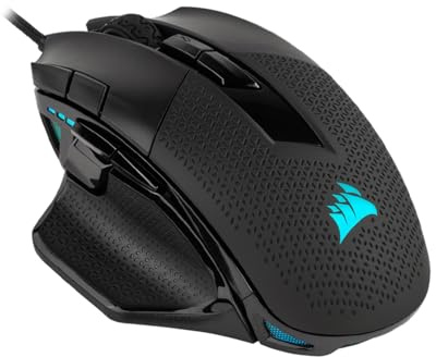 Corsair NIGHTSWORD RGB Kabelgebundene FPS/MOBA Gaming-Maus - Schwarz | 18.000 DPI, 10 Programmierbare Tasten, Gewichtssystem, iCUE-Kompatibel, PC, Mac, PS5, PS4, Xbox