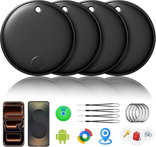 2026 Air Tracker Smart Tag für Android & iOS-4er Pack, Neu Dual-System Bluetooth Tracker kompatibel mit Apple Wo ist? & Android Google Find Hub, Schlüsselfinder für Schlüssel/Geldbörse/Fahrrad/Koffer