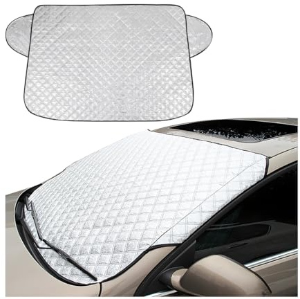 JNNJ Auto Windschutzscheiben Abdeckung, Wasserdicht Faltbar Autoscheibenabdeckung Frostschutz Abdeckung, Mehrzweck Eisschutzfolie,Winterabdeckung Für Schnee(100x145cm)